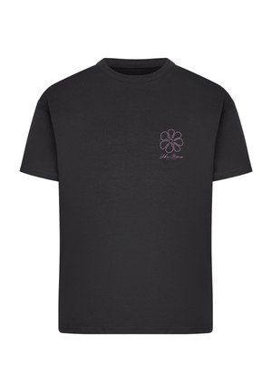 Urban Classics, LADIES URBAN CLASSICS FLOWER LOGO LOOSE TEE - Tričko s potlačou - black