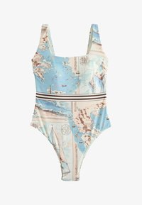 Non sélectionné, cream blue map print