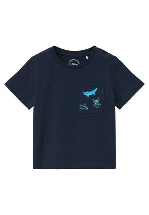 s.Oliver MIT PRINT-DETAIL - T-shirt print - navy