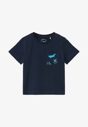 s.Oliver MIT PRINT-DETAIL - T-Shirt print - navy