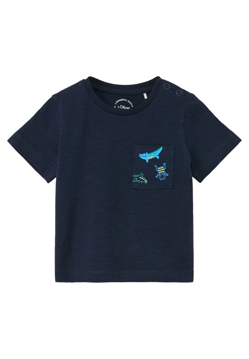 s.Oliver MIT PRINT-DETAIL - T-shirt print - navy