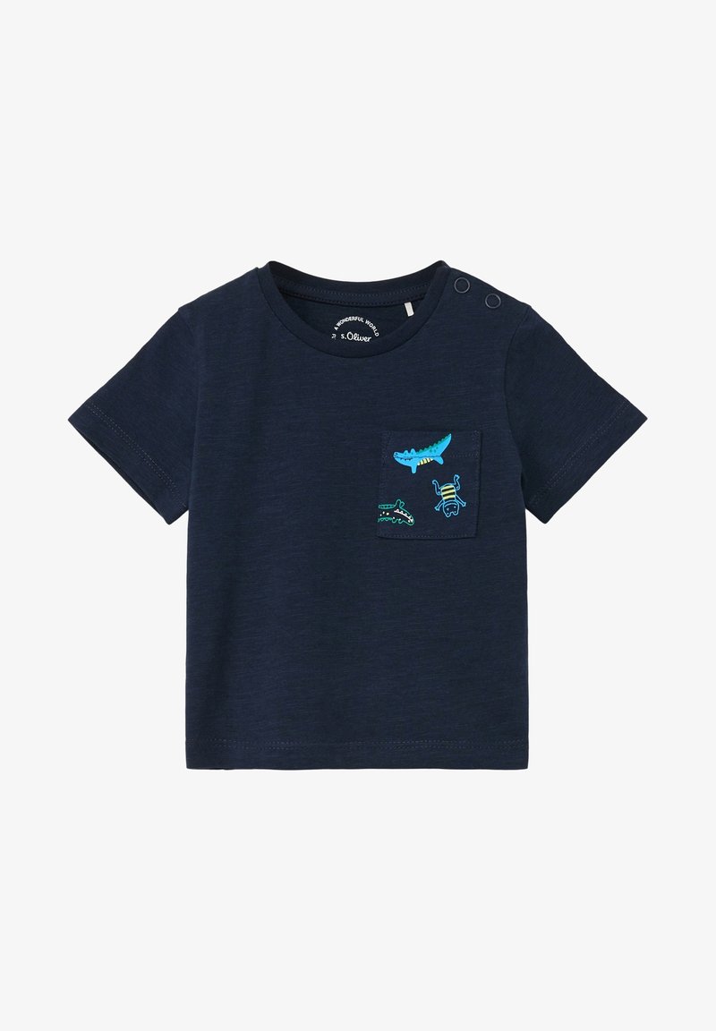 s.Oliver MIT PRINT-DETAIL - T-Shirt print - navy