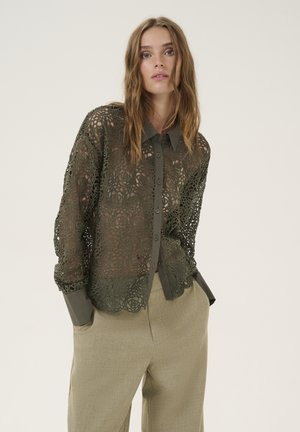 Button-down blouse - sea turtle