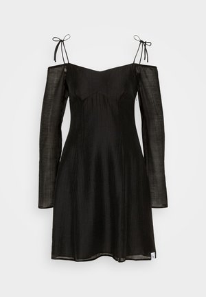 Calvin Klein Jeans CRINKLE OFF SHOULDER MINI DRESS - Robe de jour - black