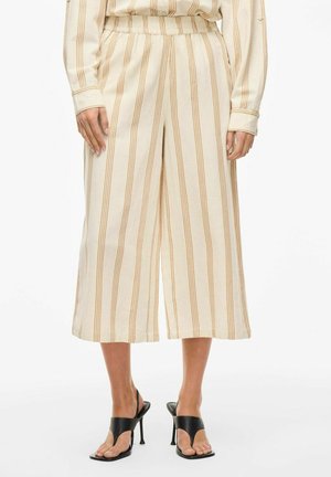 CROPPED HIGH WAIST - Trousers - super light natural melan