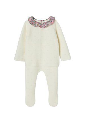 Envie de Fraise, ENVIE DE FRAISE BABY-SET AUS STRICK: JACKE & HOSE - Stoffhose - wollweiß