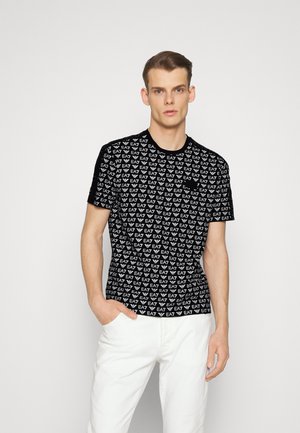 TEE ALLOVER LOGO - T-shirt imprimé - black