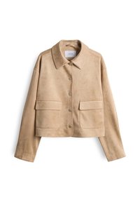 BOXY FIT SUEDE LOOK - Kunstlederjacke - macadamia