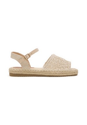 INSIDE, SANDALIAS YUTE BORDADA BEIGE - Sandalias - blanco