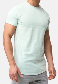 Vihreä mintunvärinen lyhythihainen t-paita, joka on valmistettu pehmeästä puuvillasta. Paita on varustettu pyöreällä kaula-aukolla, slim fit -mallilla ja huomaamattomalla logolla rinnassa.