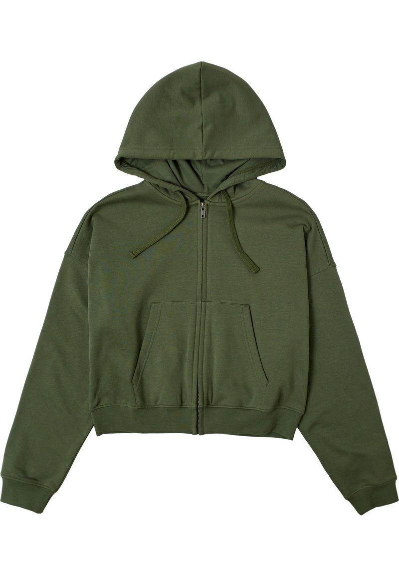 RVCA Sweater met rits groen gemêleerd