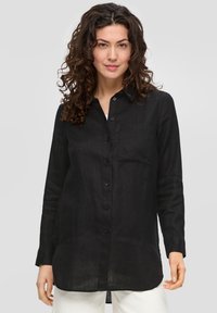 s.Oliver - LANGE MIT TURN-UP-ÄRMELN - Overhemdblouse - schwarz Miniatuurafbeelding 1