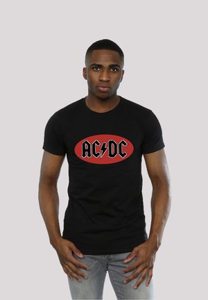 ACDC RED CIRCLE LOGO  PREMIUM ROCK METAL MUSIK BAND FAN MERCH F - Print T-shirt - black