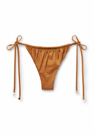 Calzedonia, SHINY SATIN THONG - Bikini-Hose - sand