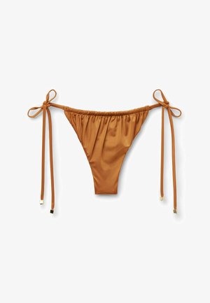 Calzedonia, SHINY SATIN THONG - Bikini-Hose - sand