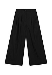 Massimo Dutti FLOWING PALAZZO WITH DARTS - Pantalon classique - black