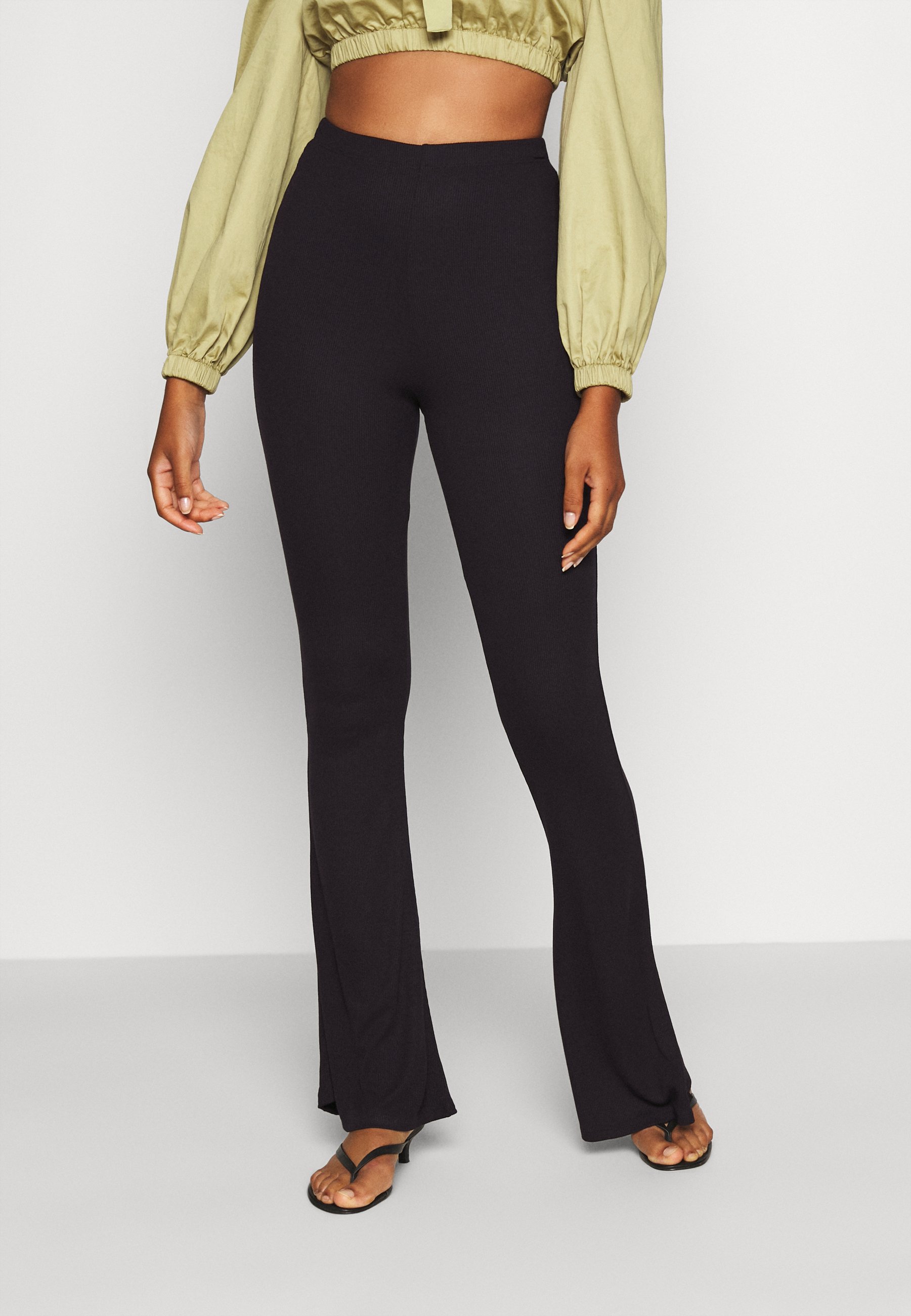 Missguided 2 PACK FLARE - Pantaloni - black/grey/nero - Zalando.it