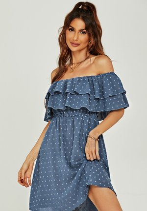 BARDOT RUFFLES OFF SHOULDER  - Hverdagskjole - blue