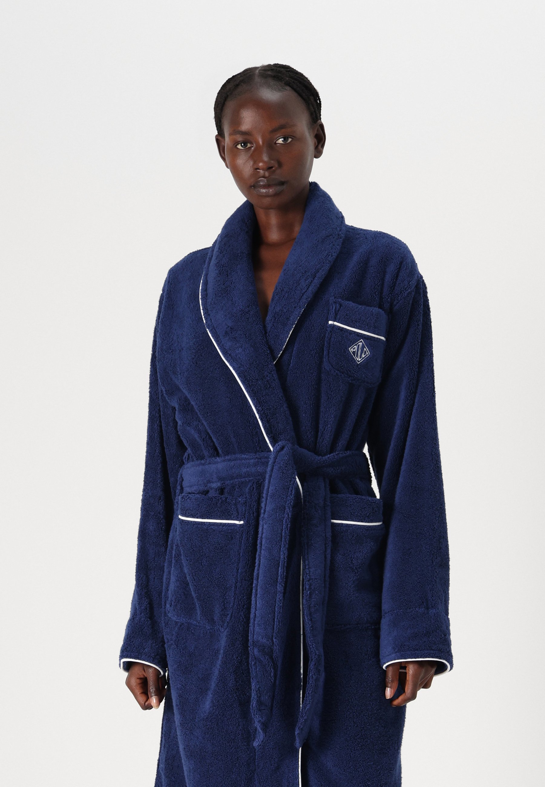 Polo Ralph Lauren ESSENTIALS BATHROBE - Dressing gown - navy/dark blue -  Zalando