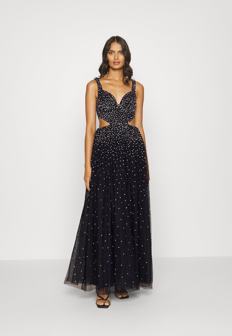 Maya Deluxe MAYA DELUXE ALL OVER EMBELLISHED MAXI WITH CUT OUTS