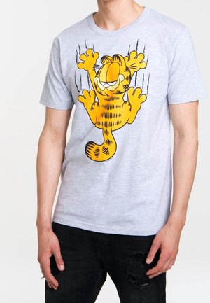 Print T-shirt - mottled grey