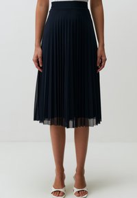 HIGH WAIST MIDI - Faltenrock - dark blue