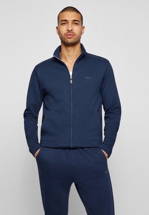 BOSS SKAZ CURVED - Sweat zippé - dark blue