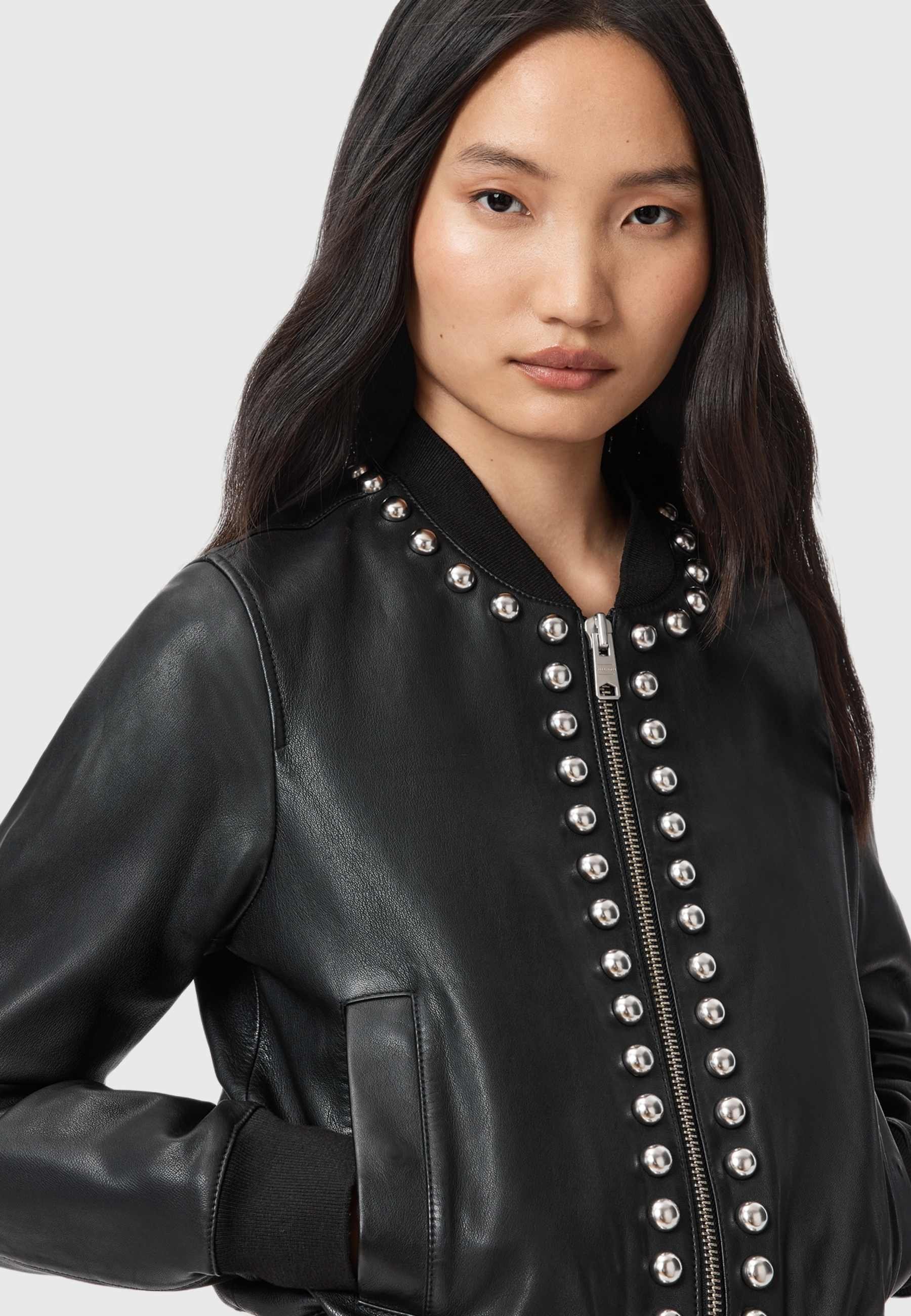 AllSaints ORTEN WILDER - Leather jacket - black - Zalando