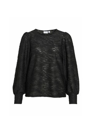 VILA, VIFINA L/S O-NECK TOP - NOOS - Camicetta - black