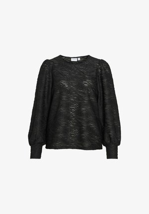 VILA, VIFINA L/S O-NECK TOP - NOOS - Camicetta - black