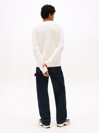 Tommy Jeans SCRIPT CHUNKY  - Strickpullover - ancient white