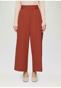 QS CULOTTE AUS INTERLOCK - Pantaloni - rostrot