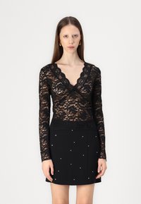 Gina Tricot Pikkade varrukatega topp - black