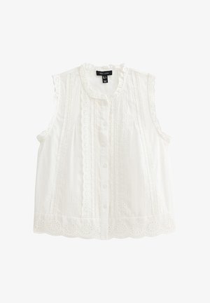 New Look BRODERIE ANGLAISE SLEEVELESS  - Linne - white