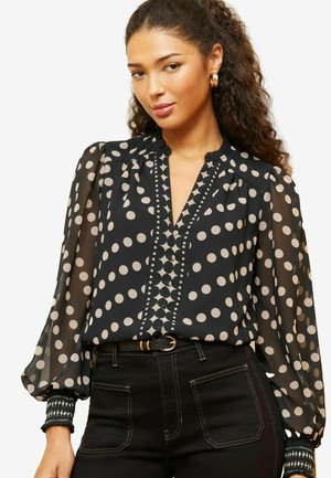 Love & Roses V NECK PUFF - REGULAR FIT - Blůza - black polka dot
