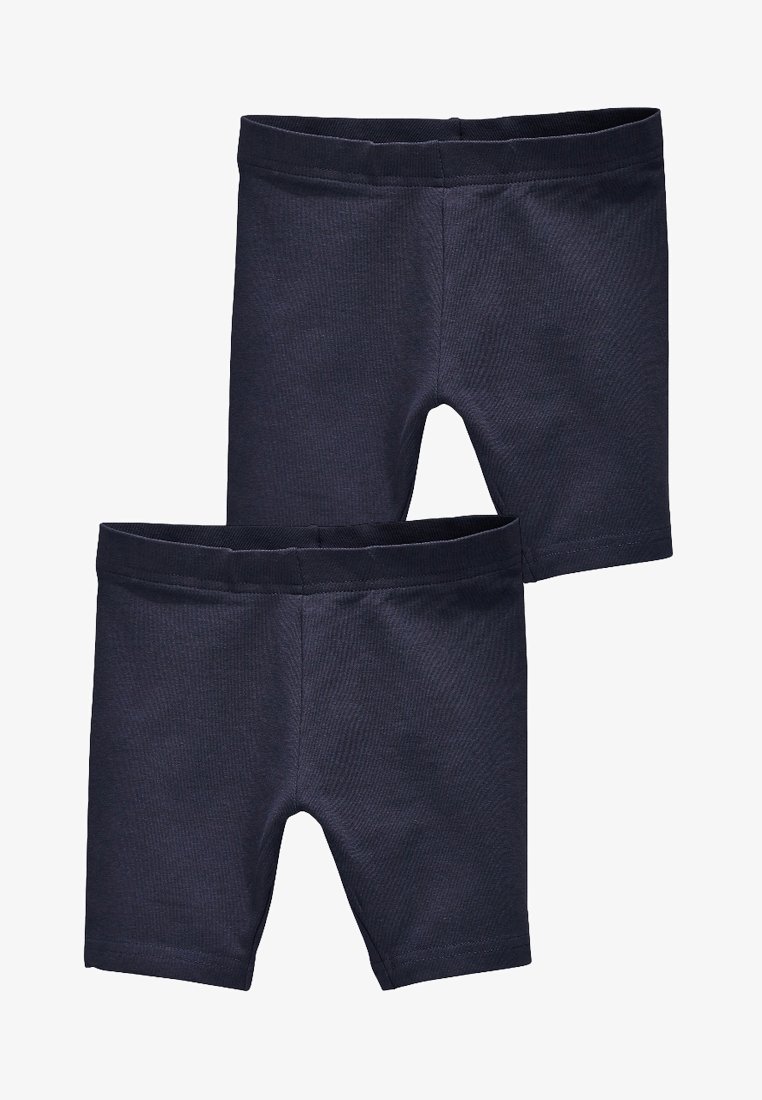 Shorts en coton bleu marine avec une taille élastique, présentant une texture lisse et un design ajusté. Vendu en lot de deux.