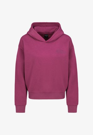 Fleece hoodie in dieproze, met een capuchon met trekkoord, lange mouwen en geribbelde manchetten. Subtiele logodetail in een donkere kleur aan de voorkant.