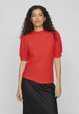 VILA MIT KURZEN ÄRMELN  - Bluse - tomato