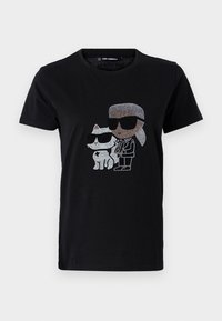 IKON KARL & COUPETTE RHINESTONE - T-shirt imprimé - black