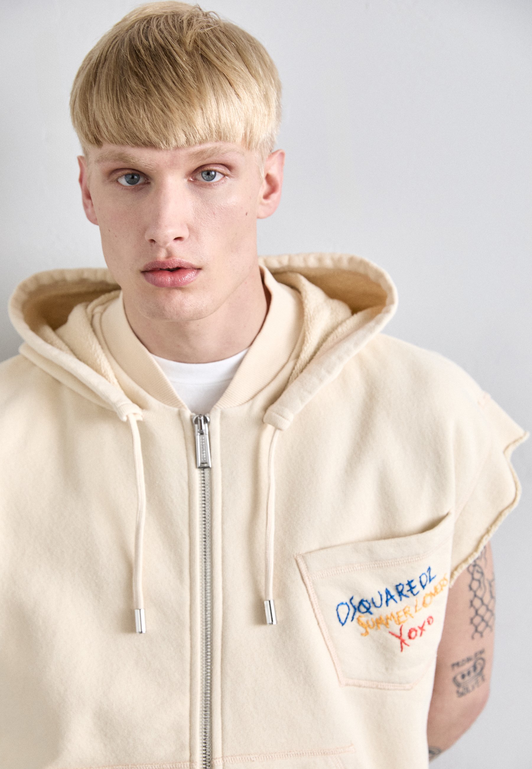 Dsquared2 ADRIANA FIT HOODIE - Felpa con zip - off-white