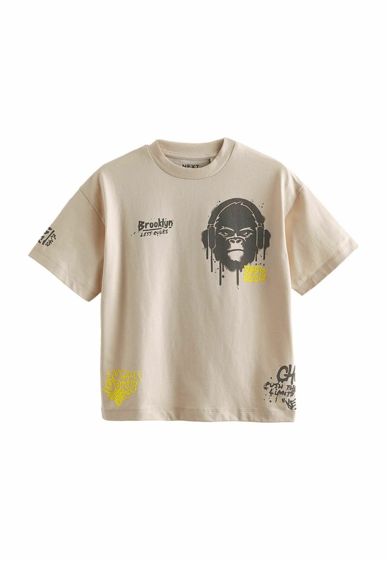 Next RELAXED FIT SHORT SLEEVE GRAPHIC STANDARD - Triko s potiskem - stone gorilla graffiti