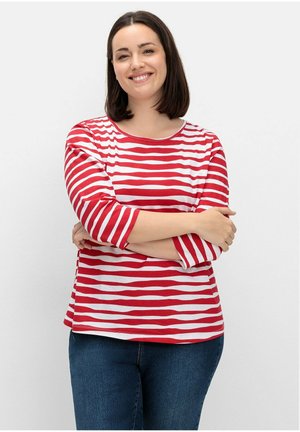 Sheego Long sleeved top - rot gestreift