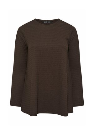 Yours Clothing, PLUS SIZE LONG SLEEVE TOPS - Longsleeve - chocolate
