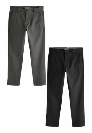 2 PACK SLIM FIT STRETCH - Chinos - black dark grey