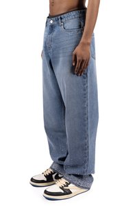 FAVELA RHINESTONE - Traperice opuštenog kroja - denim blue