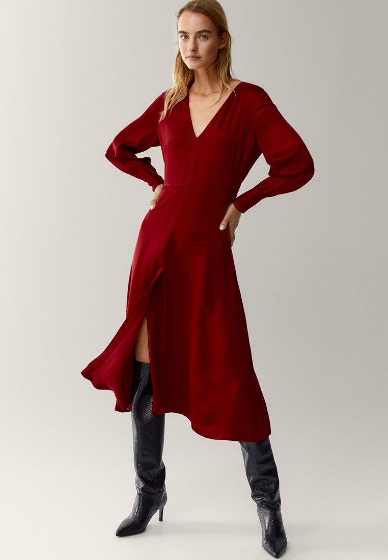Massimo dutti red dress Clearance