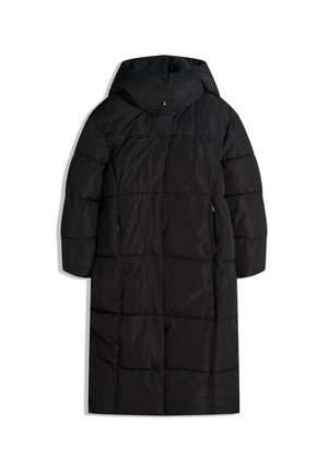 LONG HOODED  PUFFER  - Geacă - black