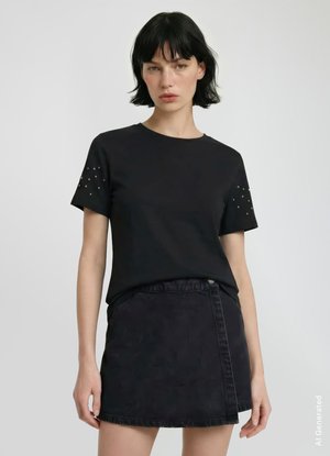Calliope, T-SHIRT APPLICAZIONI - T-shirt con stampa - ultrablack