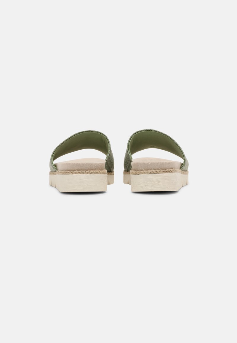 Damen Flache Pantoletten | Bugatti KIKO Pantolette flach light green/reptile/hellgrün - LM35708 Damen Flache Pantoletten | Bugatti KIKO Pantolette flach light green/reptile/hellgrün - LM35708