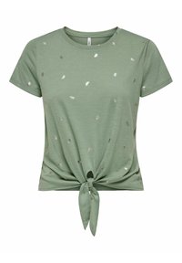 ONLY GESCHNITTEN RUNDHALS  - Printtipaita - hedge green